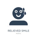 relieved smile icon in trendy design style. relieved smile icon isolated on white background. relieved smile vector icon simple