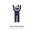 relieved smile icon on white background. Simple element illustration from People concept