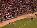 Reliever Jeremy Affeldt throws pitch in Bullpen to warm up in ca