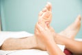 Relieving foot arch pain in a spa