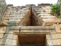 Relieving Triangle above the Doorway of the Beehive Tomb, Treasury of Atreus, Mycenae in Greece