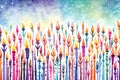 Religiob watercolor style and abstract image background of jewish holiday Hanukkah with menorah (traditional candelabra