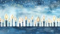 Religiob watercolor style and abstract image background of jewish holiday Hanukkah with menorah (traditional candelabra