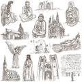 Religion around the World - An hand drawn collection