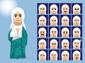 Religion Assumption Mary Cartoon Emotion Faces Vector Illustration