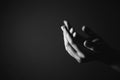 Black and white prayer hands Royalty Free Stock Photo