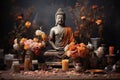 Religion Buddhism. exploring the essence of religion: the path to enlightenment and spiritual awakening in buddhism Royalty Free Stock Photo