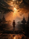 Religion Buddhism. exploring the essence of religion: the path to enlightenment and spiritual awakening in buddhism Royalty Free Stock Photo