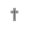 Religion, christian cross icon. Vector illustration, flat design. Royalty Free Stock Photo