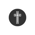 Religion, christian cross icon. Vector illustration, flat design Royalty Free Stock Photo