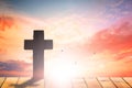 Crucifixion Of Jesus Christ - Cross At Sunset Royalty Free Stock Photo