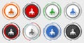 Religion, church vector icons, set of colorful web buttons in eps 10