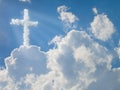 Religion cross. clouds concept Royalty Free Stock Photo
