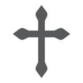 Religion cross glyph icon, christian and catholic, crucifix sign, vector graphics, a solid pattern on a white background Royalty Free Stock Photo