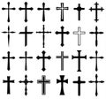 Religion cross icon set Royalty Free Stock Photo