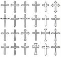 Religion cross icon set Royalty Free Stock Photo