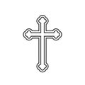 Religion cross line icon