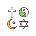 Religion freedom RGB color icon