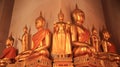 Religion. Golden Buddhas Image