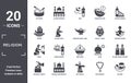 religion icon set. include creative elements as eyd drum, islamic minbar, lion of  judah, ner tamid, mosque and minaret, wudu Royalty Free Stock Photo