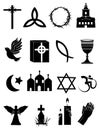 Religion icons set