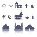 Religion icons set Royalty Free Stock Photo