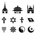 Religion icons vector set Royalty Free Stock Photo