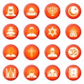 Religion icons vector set Royalty Free Stock Photo