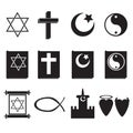 Religion icons Royalty Free Stock Photo