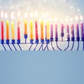 religion image of jewish holiday Hanukkah background with menorah & x28;traditional candelabra& x29;