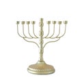 religion image of jewish holiday Hanukkah with gold menorah & x28;traditional candelabra& x29; isolated over white background Royalty Free Stock Photo