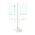 religion image of jewish holiday Hanukkah with white menorah & x28;traditional candelabra& x29; Royalty Free Stock Photo