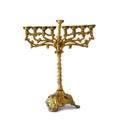 religion image of jewish holiday Hanukkah with white menorah & x28;traditional candelabra& x29; Royalty Free Stock Photo