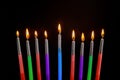 Religion Jewish Hanukkah holiday for in hanukkiah Menorah with burned candles