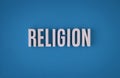 Religion sign lettering Royalty Free Stock Photo