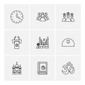 religion , networks , team , science , eps icons set vector Royalty Free Stock Photo