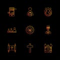 religion , networks , team , science , eps icons set vector