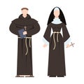 Religion people wearing specific uniform. Male and female