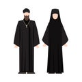 Religion people wearing specific uniform. Male and female