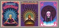 Religion Poster Set, Psychedelic Illustrations