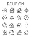 Religion related vector icon set.