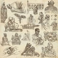 Religion, Spirit Life, Religious - An hand drawn collection on o