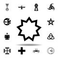 religion symbol, Baha icon. Element of religion symbol illustration. Signs and symbols icon can be used for web, logo, mobile app