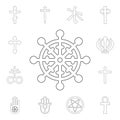 religion symbol, buddhism outline icon. element of religion symbol illustration. signs and symbols icon can be used for web, logo Royalty Free Stock Photo