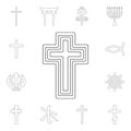 religion symbol, catholicism outline icon. element of religion symbol illustration. signs and symbols icon can be used for web,