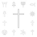 religion symbol, catholicism outline icon. element of religion symbol illustration. signs and symbols icon can be used for web,