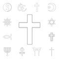 religion symbol, catholicism outline icon. element of religion symbol illustration. signs and symbols icon can be used for web,