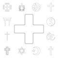 religion symbol, greek cross outline icon. element of religion symbol illustration. signs and symbols icon can be used for web,