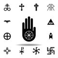 religion symbol, Jainism icon. Element of religion symbol illustration. Signs and symbols icon can be used for web, logo, mobile