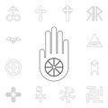 religion symbol, jainism outline icon. element of religion symbol illustration. signs and symbols icon can be used for web, logo,